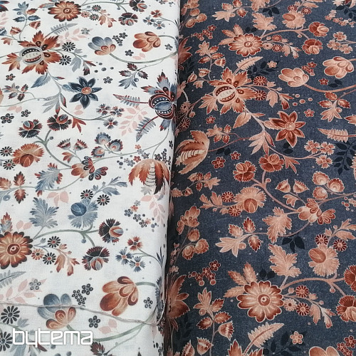 VARANASI KALAMKARI tela de algodón azul