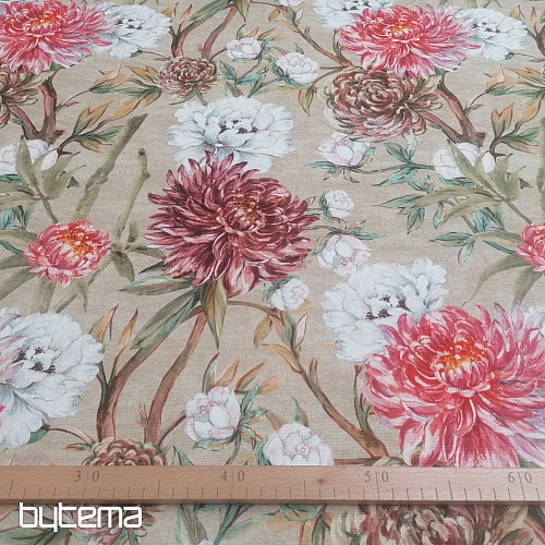 Tela decorativa PEKIN FLOR GRANDE BEIGE