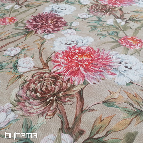 Tela decorativa PEKIN FLOR GRANDE BEIGE