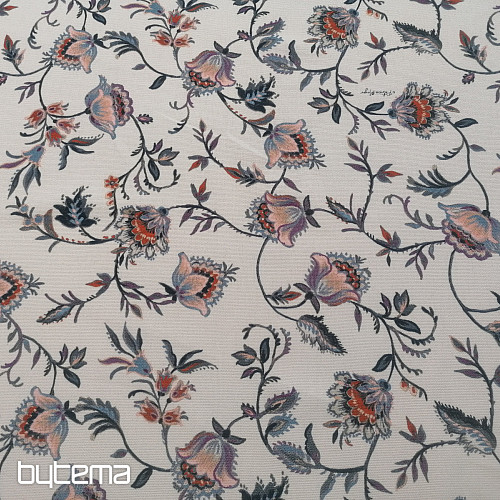 Tela decorativa VARANASI-C pequeña flor blanca