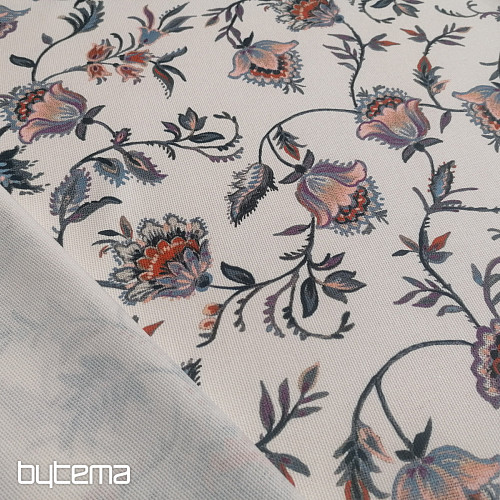 Tela decorativa VARANASI-C pequeña flor blanca