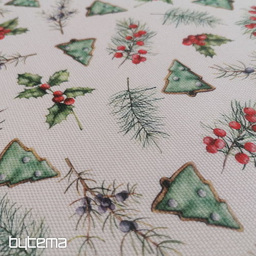 Tela decoración navideña GALLETAS árboles II