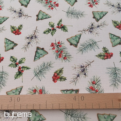 Tela decoración navideña GALLETAS árboles II