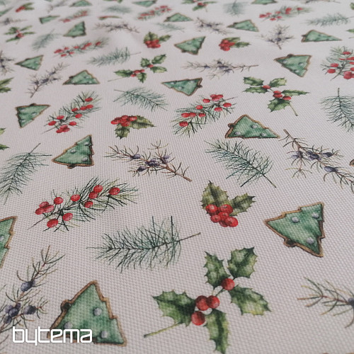 Tela decoración navideña GALLETAS árboles II