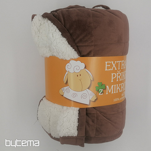 Manta de microfibra EXTRA SUAVE costura OVEJA MARRÓN