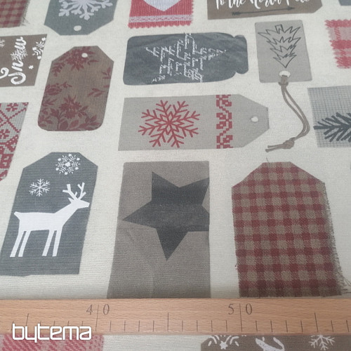 Etiquetas de tela decorativas navideñas