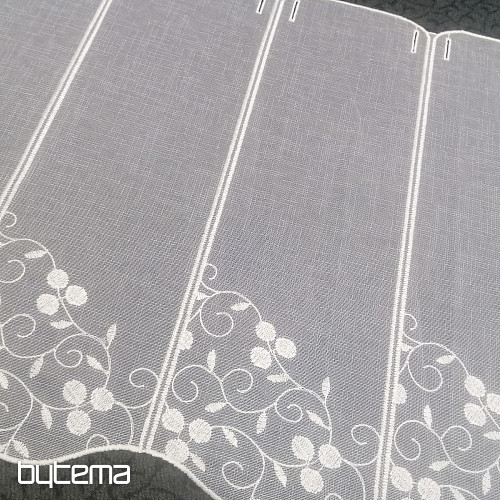 Cortina bordada para vidriera 11709 crema claro
