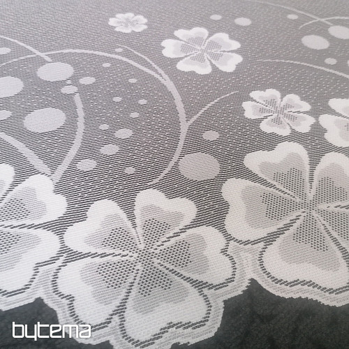 Cortina jacquard A39000 flores blancas