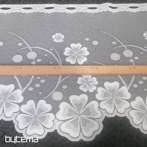 Cortina jacquard A39000 flores blancas