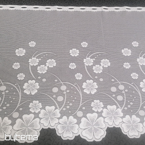 Cortina jacquard A39000 flores blancas