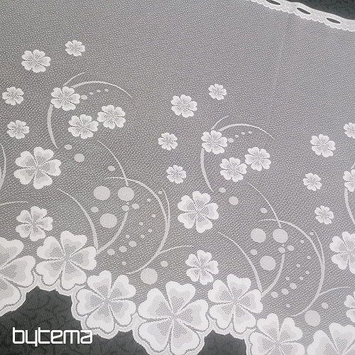 Cortina jacquard A39000 flores blancas