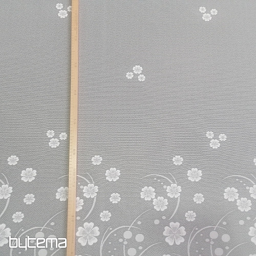 Cortina jacquard A39000 flores blancas