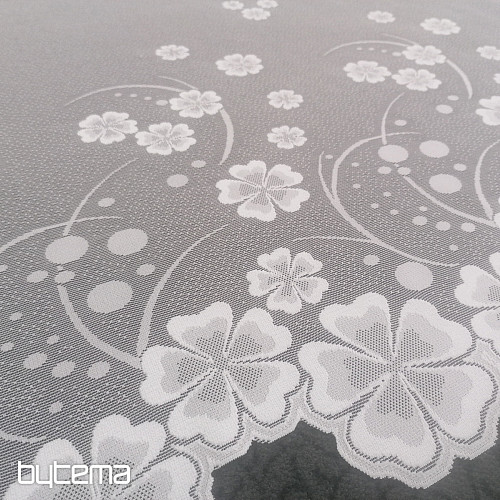 Cortina jacquard A39000 flores blancas