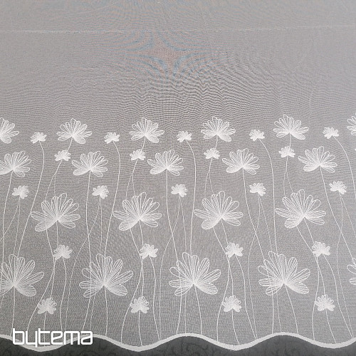 Cortina blanca bordada de lujo con flores 11749/0001