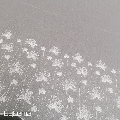 Cortina blanca bordada de lujo con flores 11749/0001
