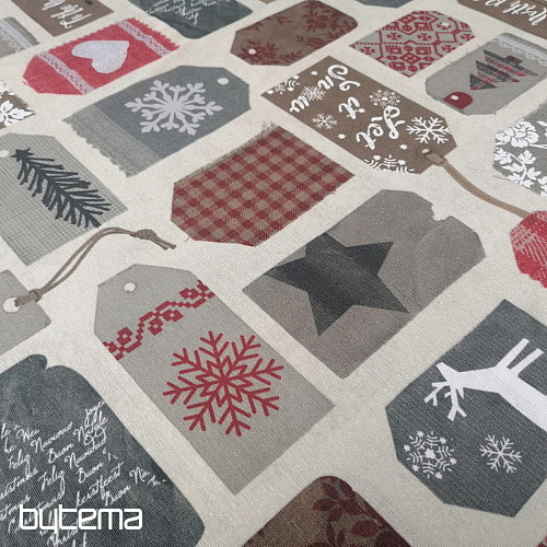 Etiquetas de tela decorativas navideñas