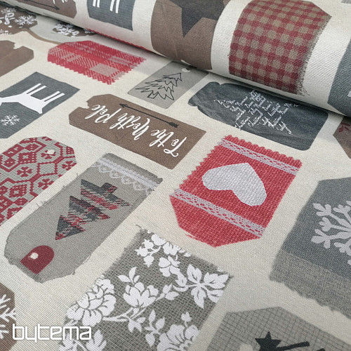 Etiquetas de tela decorativas navideñas