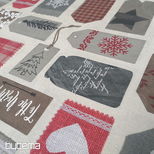 Etiquetas de tela decorativas navideñas