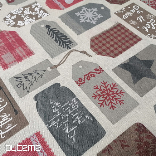 Etiquetas de tela decorativas navideñas