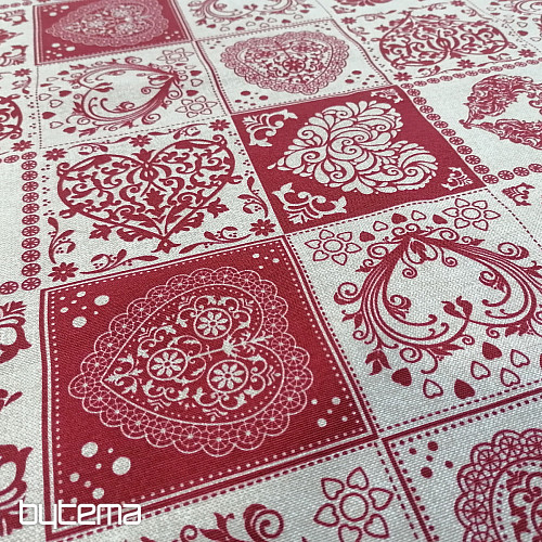 Tela decorativa AMORE GRANATE rojo