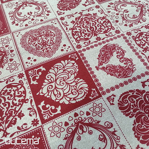 Tela decorativa AMORE GRANATE rojo