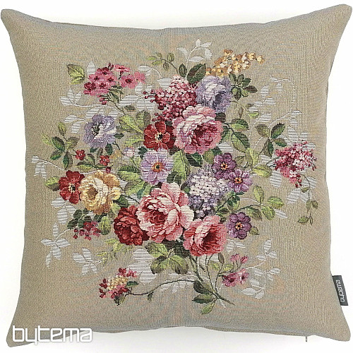 Funda de cojín tapiz FLOR BEIGE