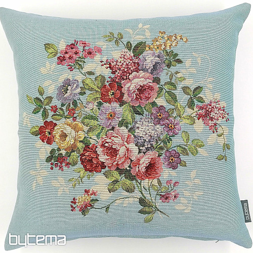 Funda de cojín tapiz FLOR AZUL