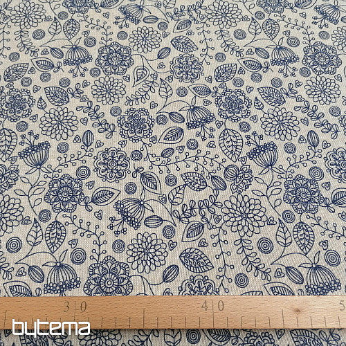 Tela decorativa Flores neón azul