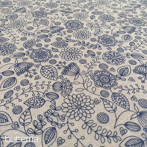 Tela decorativa Flores neón azul