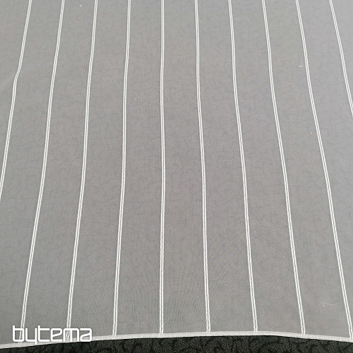 Cortina de gasa blanca con rayas 265 cm