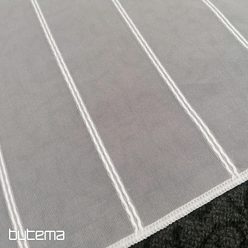 Cortina de gasa blanca con rayas 265 cm