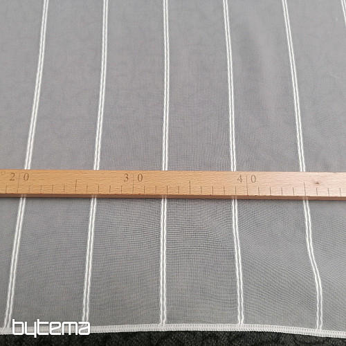 Cortina de gasa blanca con rayas 265 cm