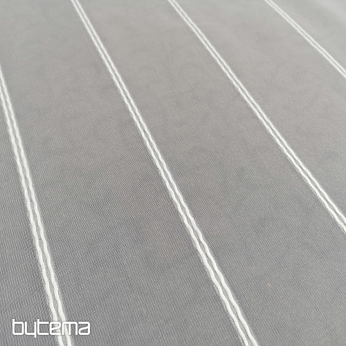 Cortina de gasa blanca con rayas 265 cm