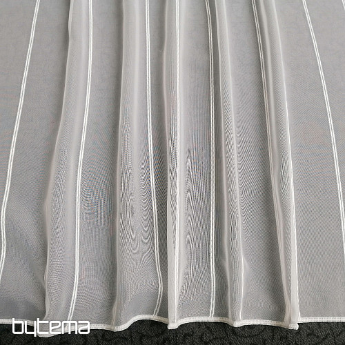 Cortina de gasa blanca con rayas 265 cm