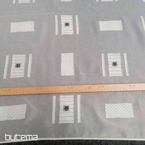 Cortina voile cubo gris beige 180