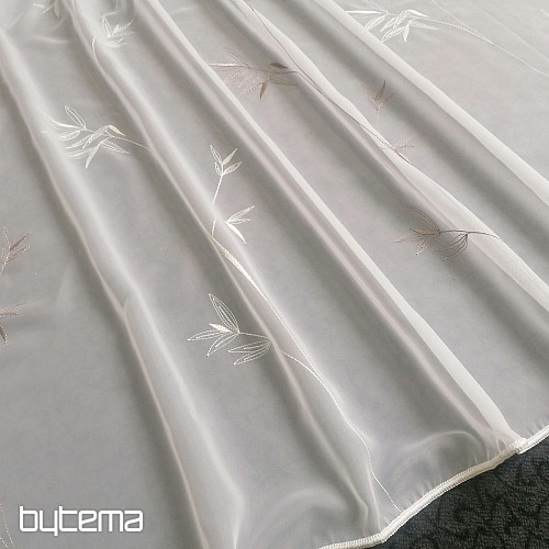 Cortina bordada de lujo GERSTER 11757 blanco