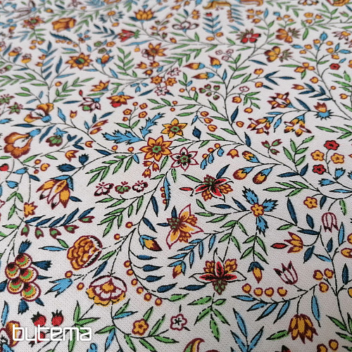 Tela de algodón INDIENE amarillo-verde