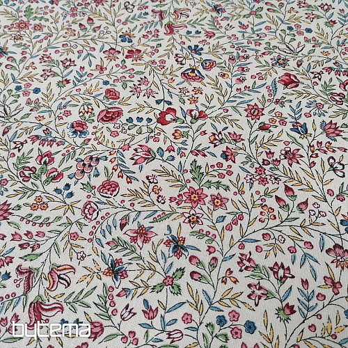 Tela de algodón INDIENE crema