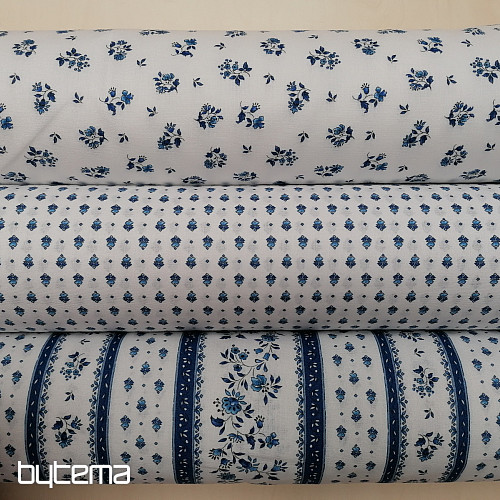 Tela de algodón MAJOLIKA raya azul