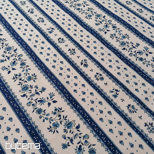 Tela de algodón MAJOLIKA raya azul