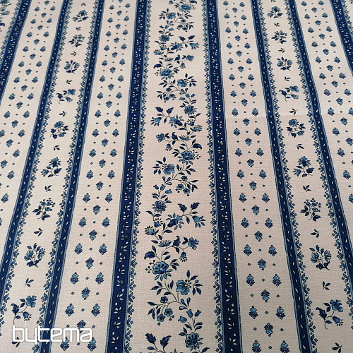 Tela de algodón MAJOLIKA raya azul