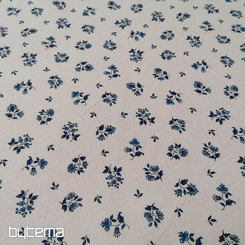 Tela de algodón MAJOLIKA flor azul