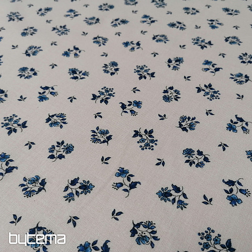 Tela de algodón MAJOLIKA flor azul
