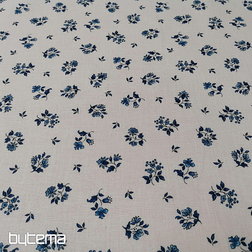 Tela de algodón MAJOLIKA flor azul