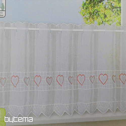Cortina confeccionada GERSTER blanca - CORAZÓN