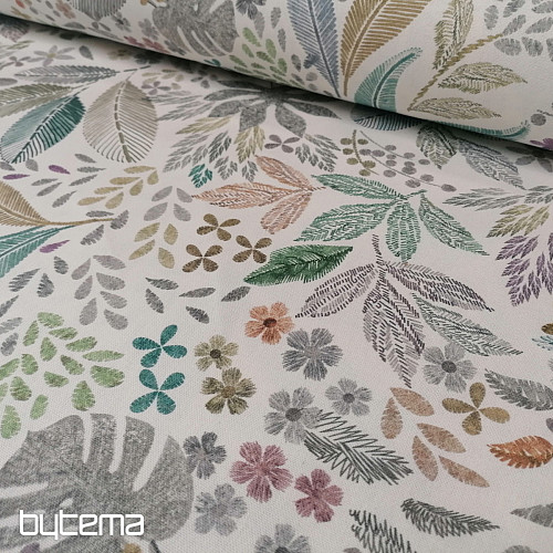 Tela decorativa MELIA HOJAS verde