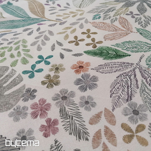 Tela decorativa MELIA HOJAS verde