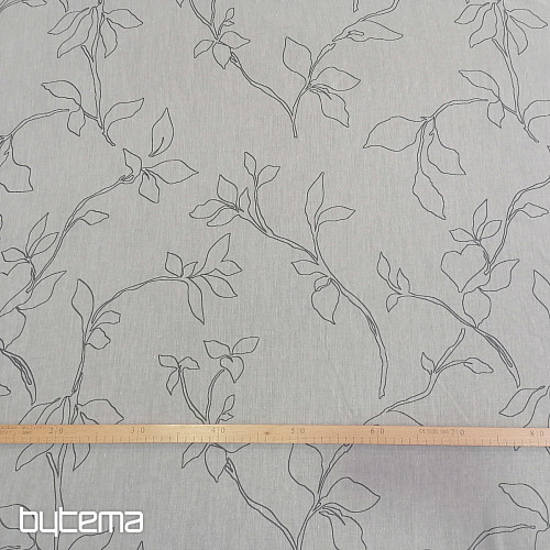 Cortina de lujo Abbony 90 blanco con flores.