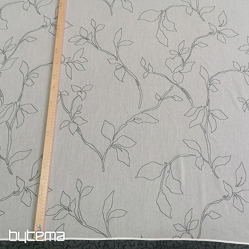 Cortina de lujo Abbony 90 blanco con flores.