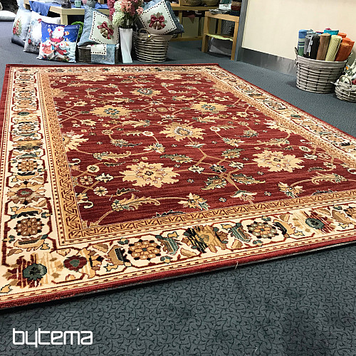 Alfombra de lana de lujo PRAGA rojo/beige